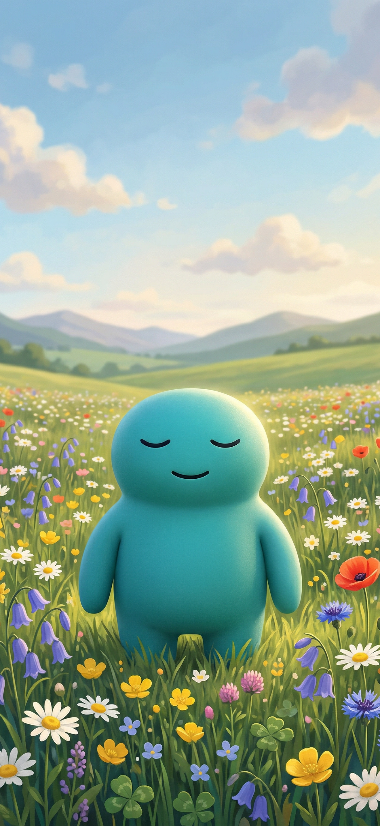 Chonky phone wallpaper - flower field